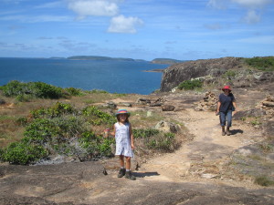 Louisa and Birgit walking to Cape York tip
