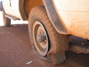 One of 2 Flat Tyres on Savannah Way