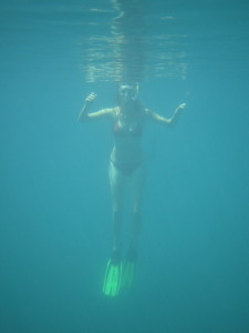 Regina snorkelling in Berry Springs