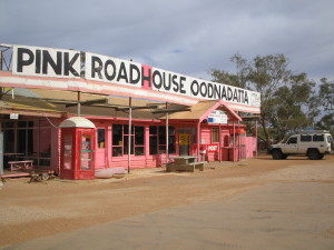 Pink Roadhouse on the Oodnadatta Track