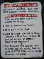 Sign at Corinna River Crossing for the Barge