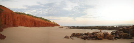 Red cliffs and beach at James Price Point